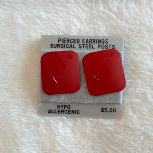 4/$10Red Square Hypoallergenic Earrings